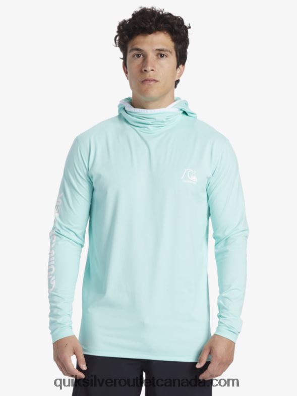 CA Quiksilver Men Heritage UPF 50 Long Sleeve Surf Tee sky blue heather TX4R2419