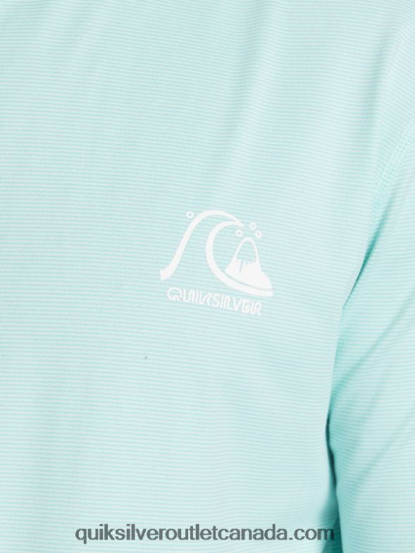 CA Quiksilver Men Heritage UPF 50 Long Sleeve Surf Tee sky blue heather TX4R2419