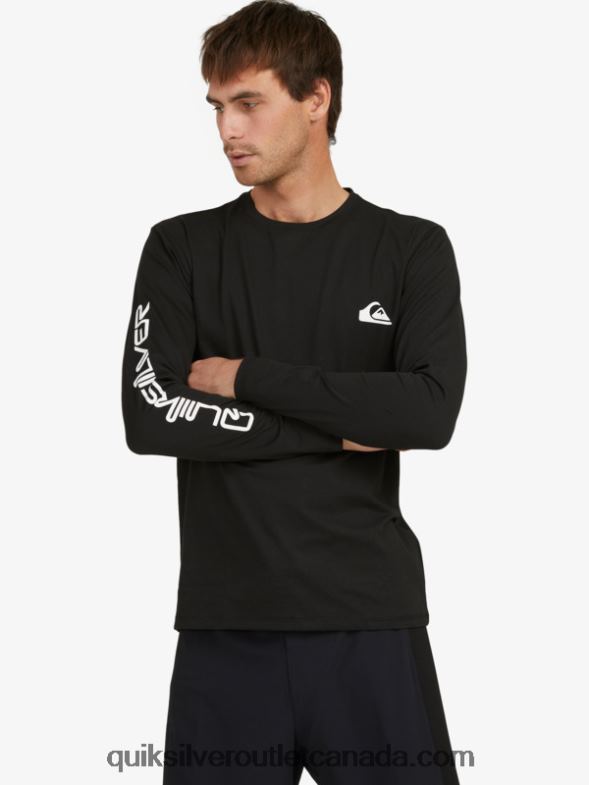 CA Quiksilver Men Omni Session Long Sleeve Upf 50 Surf T-Shirt black TX4R2406