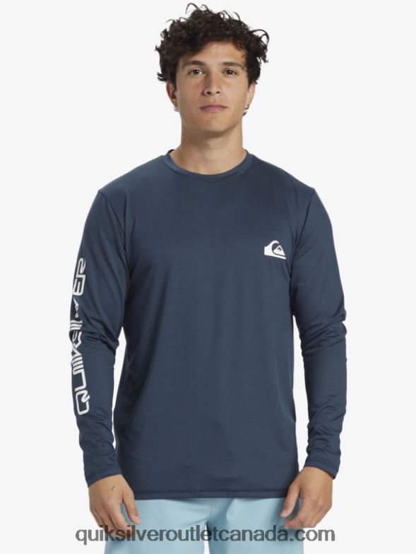 CA Quiksilver Men Omni Session Long Sleeve Upf 50 Surf T-Shirt midnight navy TX4R2405