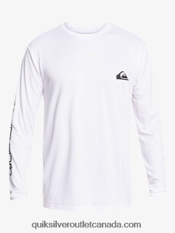 CA Quiksilver Men Omni Session Long Sleeve Upf 50 Surf T-Shirt white TX4R2401