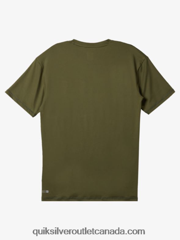 CA Quiksilver Men Omni Session UPF 50 Short Sleeve Surf Tee four leaf clover TX4R2538