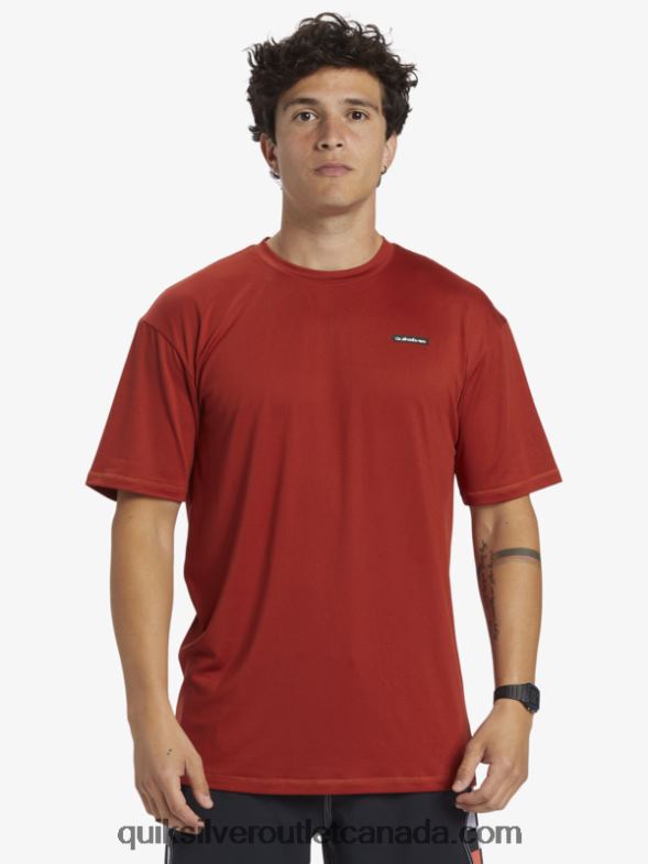 CA Quiksilver Men Omni Session UPF 50 Short Sleeve Surf Tee red ochre TX4R2539