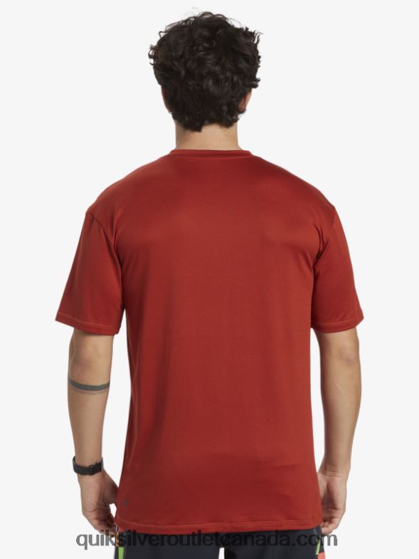 CA Quiksilver Men Omni Session UPF 50 Short Sleeve Surf Tee red ochre TX4R2539