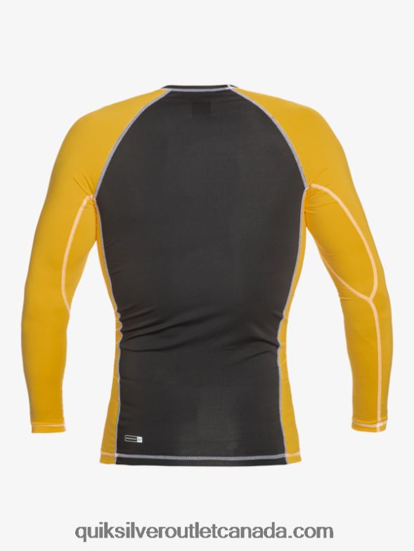 CA Quiksilver Men Saturn Protection Long Sleeve UPF 50 Rashguard yolk yellow TX4R2652