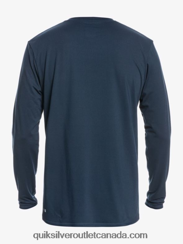 CA Quiksilver Men Solid Streak Long Sleeve UPF 50 Surf T-Shirt navy blazer TX4R21582