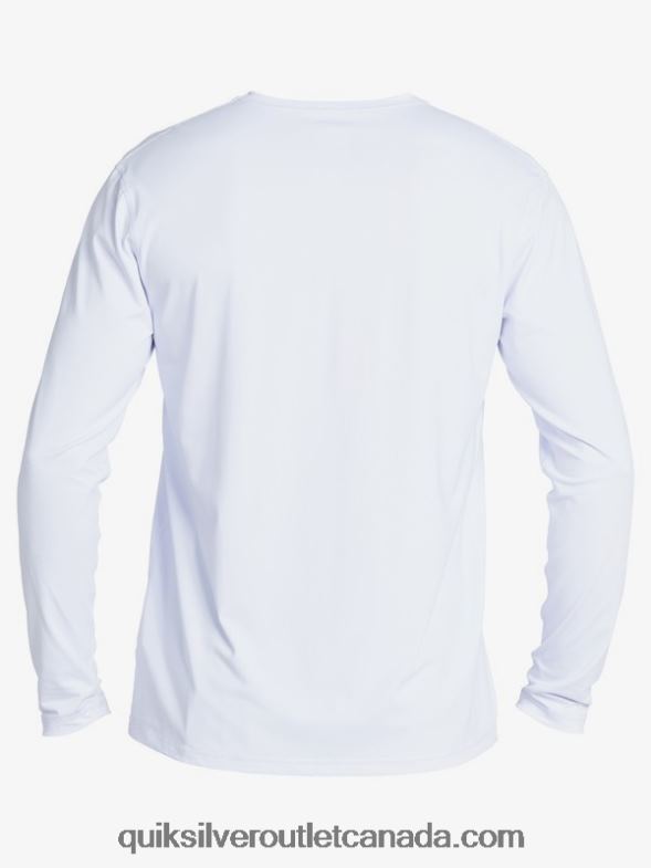 CA Quiksilver Men Solid Streak Long Sleeve UPF 50 Surf T-Shirt white TX4R21583