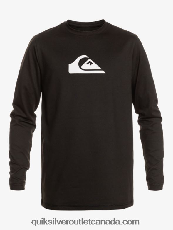 CA Quiksilver Men Solid Streak Long Sleeve UPF 50 Surf Tee black TX4R2841