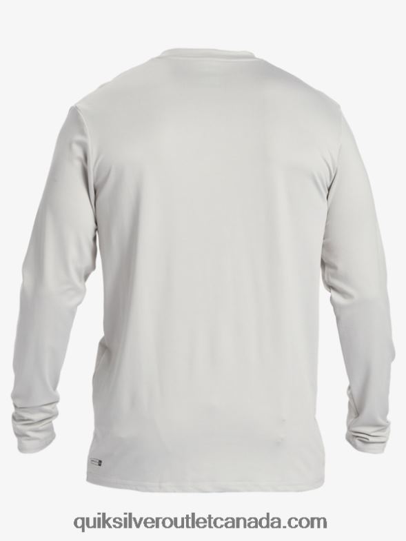 CA Quiksilver Men Solid Streak Long Sleeve UPF 50 Surf Tee gray violet TX4R2840
