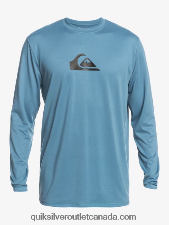 CA Quiksilver Men Solid Streak Long Sleeve UPF 50 Surf Tee provencial TX4R2847