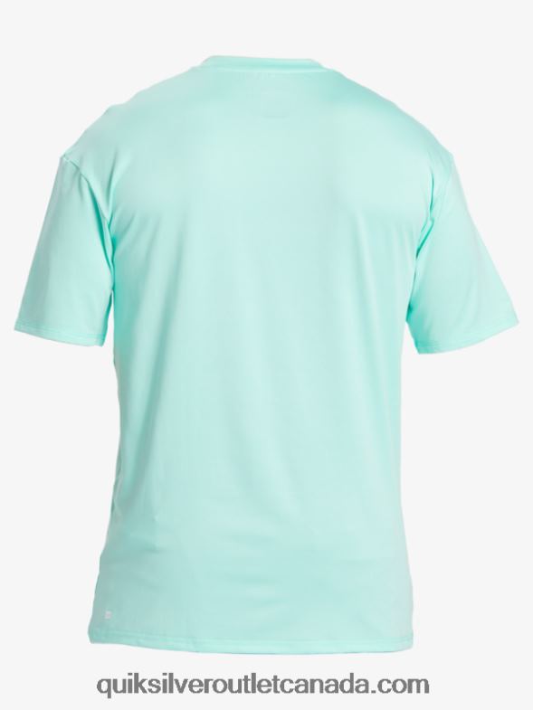 CA Quiksilver Men Solid Streak Short Sleeve UPF 50 Surf Tee beach glass TX4R2886