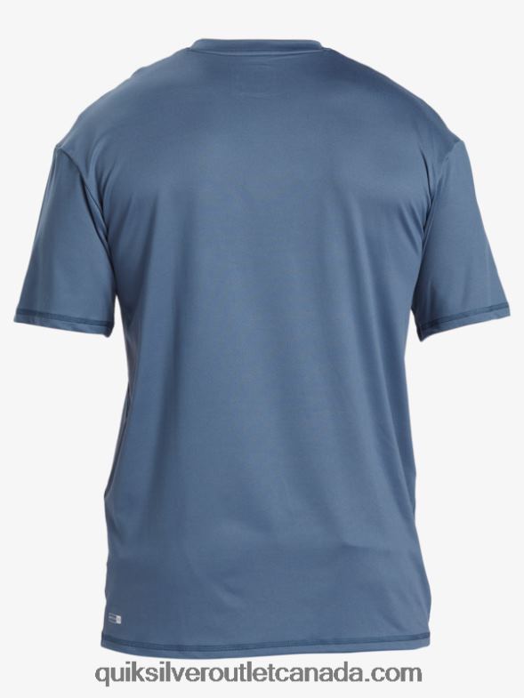 CA Quiksilver Men Solid Streak Short Sleeve UPF 50 Surf Tee bering sea TX4R2888
