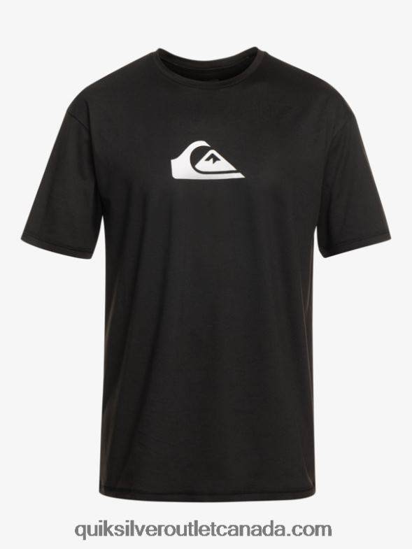 CA Quiksilver Men Solid Streak Short Sleeve UPF 50 Surf Tee black TX4R2882