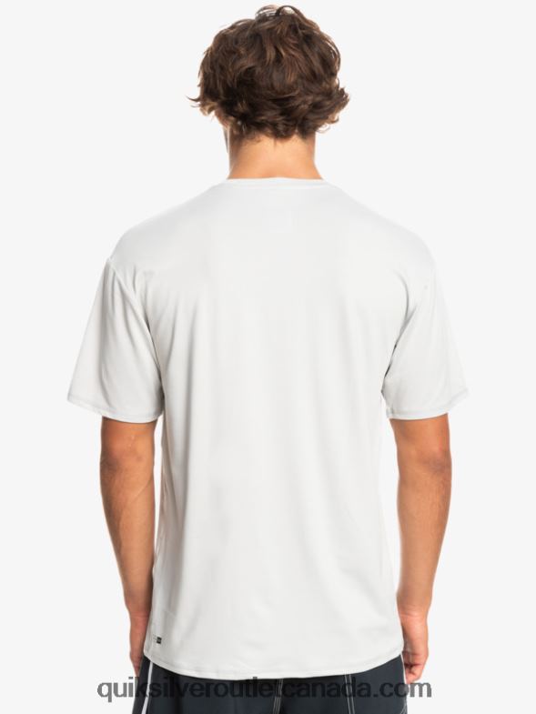 CA Quiksilver Men Solid Streak Short Sleeve UPF 50 Surf Tee gray violet TX4R2884