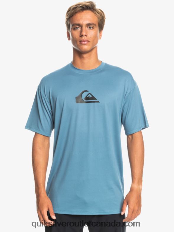 CA Quiksilver Men Solid Streak Short Sleeve UPF 50 Surf Tee provencial TX4R2891
