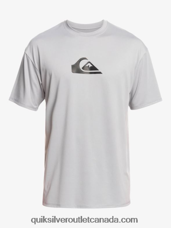 CA Quiksilver Men Solid Streak Short Sleeve UPF 50 Surf Tee sleet TX4R2890