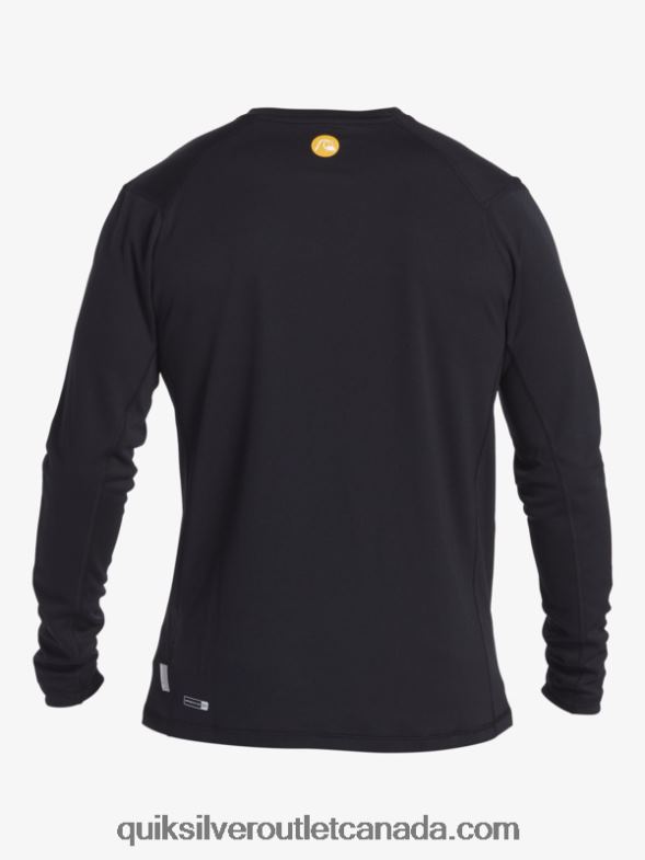 CA Quiksilver Men Waterman Bamboo Check 2 UPF 50 Long Sleeve Surf Tee black TX4R2261