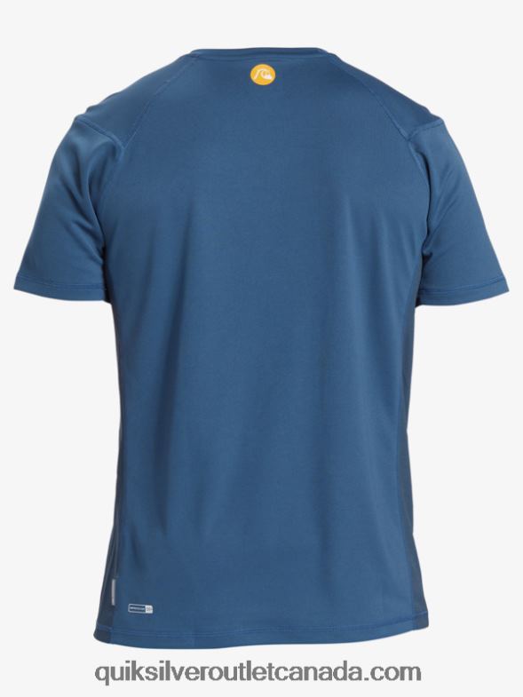 CA Quiksilver Men Waterman Bamboo Check 2 UPF 50 Short Sleeve Surf Tee ensign blue TX4R2275