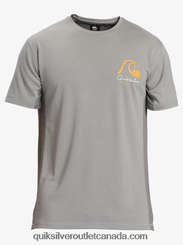 CA Quiksilver Men Waterman Bamboo Check 2 UPF 50 Short Sleeve Surf Tee sharkskin TX4R2274