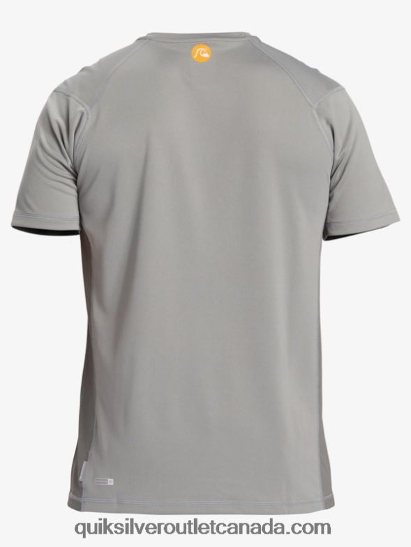CA Quiksilver Men Waterman Bamboo Check 2 UPF 50 Short Sleeve Surf Tee sharkskin TX4R2274