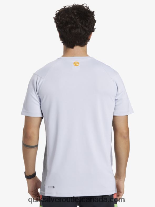 CA Quiksilver Men Waterman Bamboo Check 2 UPF 50 Short Sleeve Surf Tee white TX4R2273