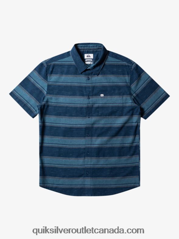 CA Quiksilver Men Cali Sunrise Short Sleeve Shirt midnight navy cali str TX4R2446