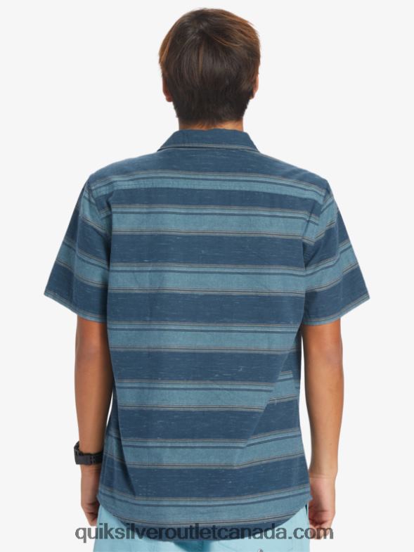 CA Quiksilver Men Cali Sunrise Short Sleeve Shirt midnight navy cali str TX4R2446