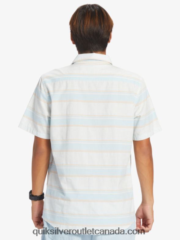 CA Quiksilver Men Cali Sunrise Short Sleeve Shirt sky blue cali str TX4R2447