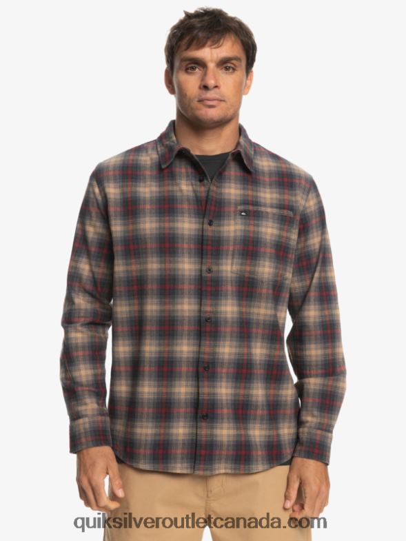 CA Quiksilver Men Cramond Stretch Long Sleeve Shirt ruby wine cramond TX4R21049