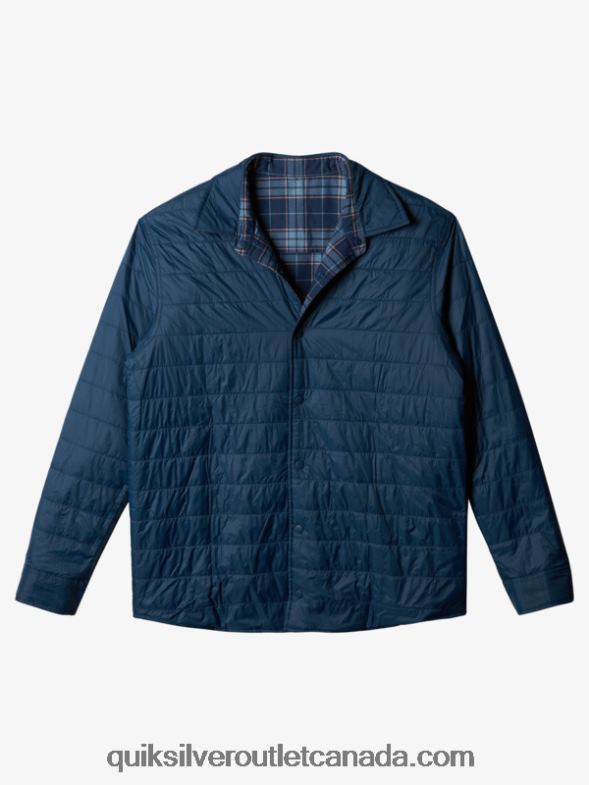 CA Quiksilver Men Free Climb Insulated Reversible Flannel Shirt insignia blue free climb TX4R21702
