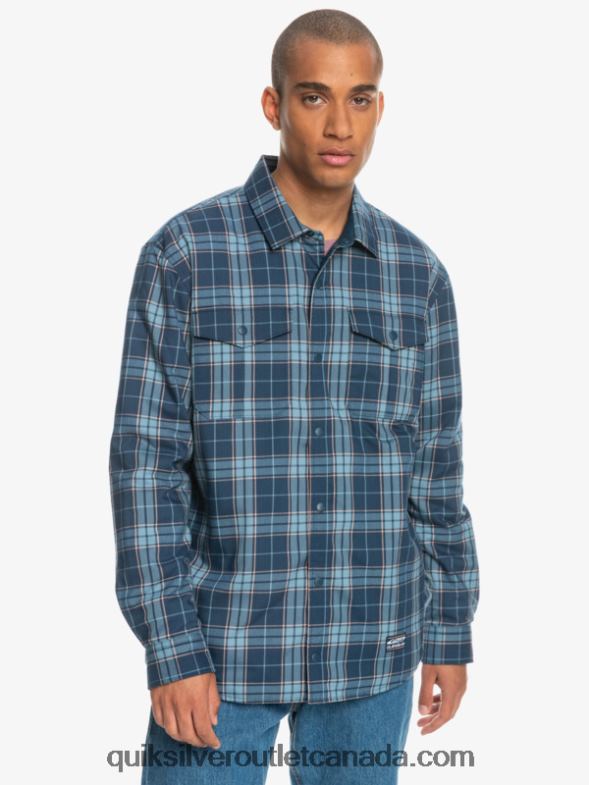 CA Quiksilver Men Free Climb Insulated Reversible Flannel Shirt insignia blue free climb TX4R21702