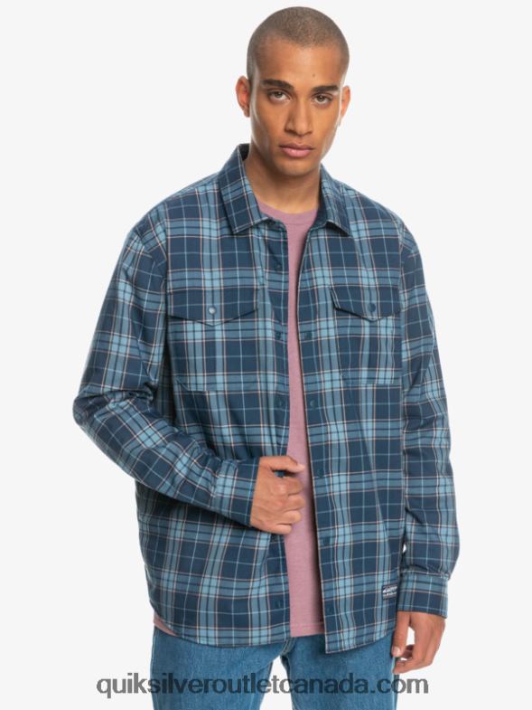CA Quiksilver Men Free Climb Insulated Reversible Flannel Shirt insignia blue free climb TX4R21702