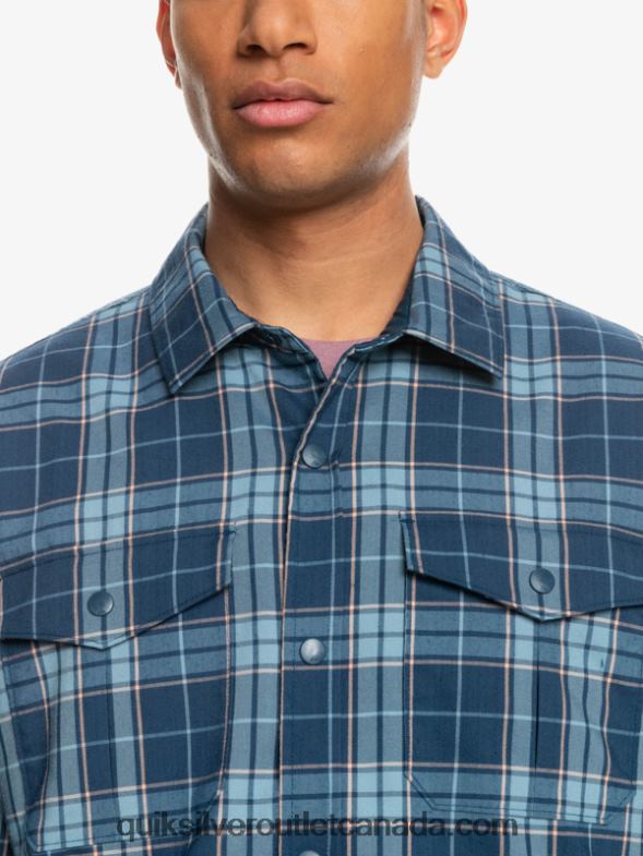 CA Quiksilver Men Free Climb Insulated Reversible Flannel Shirt insignia blue free climb TX4R21702