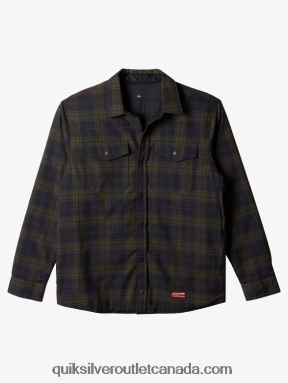 CA Quiksilver Men Free Climb Insulated Reversible Flannel Shirt phantom free climb TX4R21703