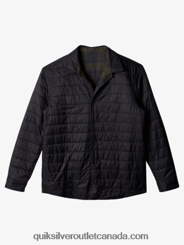 CA Quiksilver Men Free Climb Insulated Reversible Flannel Shirt phantom free climb TX4R21703