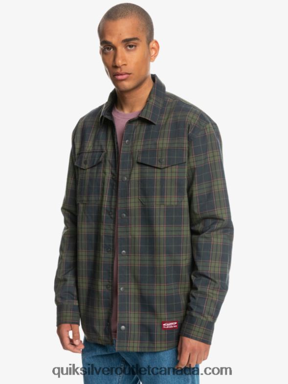 CA Quiksilver Men Free Climb Insulated Reversible Flannel Shirt phantom free climb TX4R21703