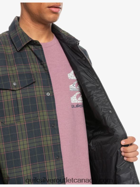 CA Quiksilver Men Free Climb Insulated Reversible Flannel Shirt phantom free climb TX4R21703