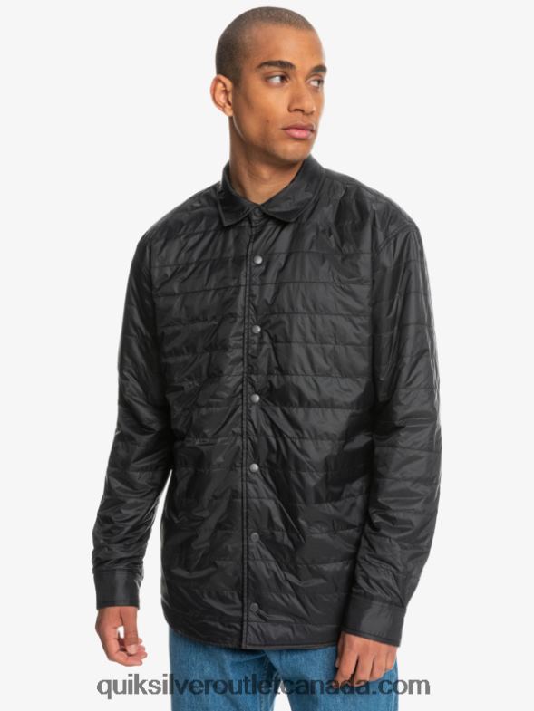 CA Quiksilver Men Free Climb Insulated Reversible Flannel Shirt phantom free climb TX4R21703