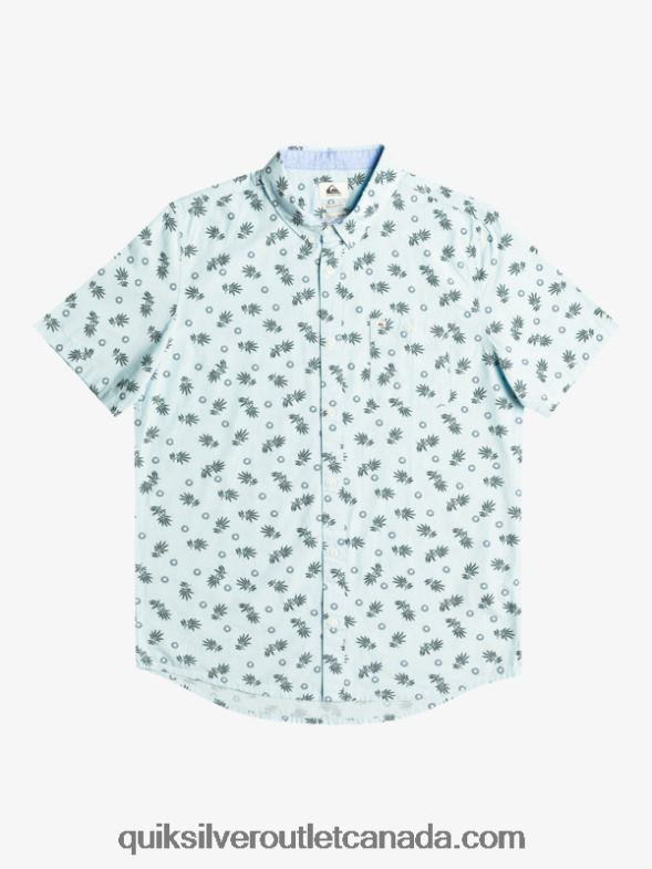 CA Quiksilver Men From Ocean To Paradise Short Sleeve Shirt sky blue from ocean TX4R21389