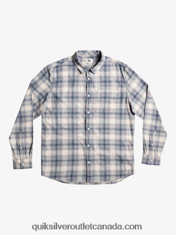CA Quiksilver Men Ganaway Stretch Long Sleeve Flannel Shirt birch ganaway TX4R21768