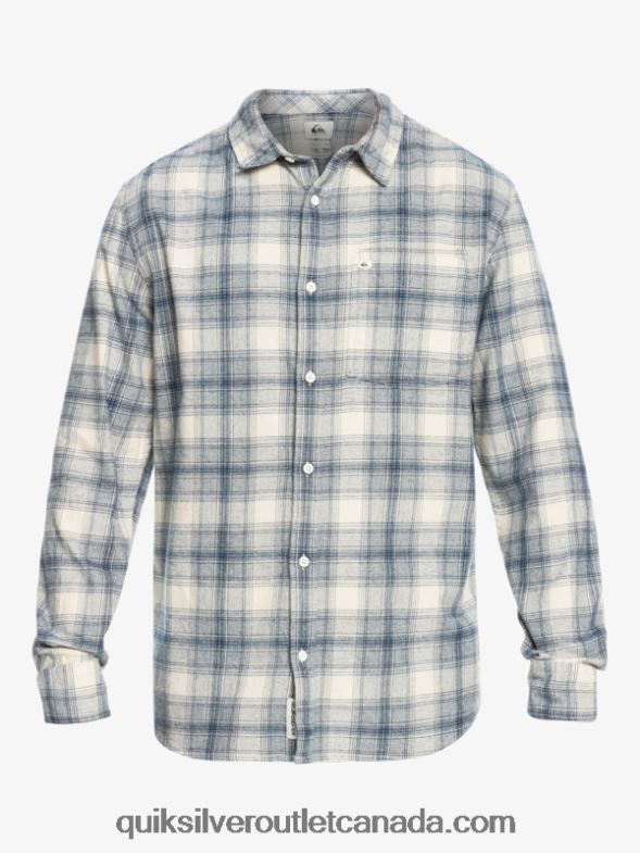 CA Quiksilver Men Ganaway Stretch Long Sleeve Flannel Shirt birch ganaway TX4R21768