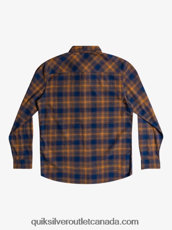 CA Quiksilver Men Ganaway Stretch Long Sleeve Flannel Shirt insignia blue ganaway TX4R21767