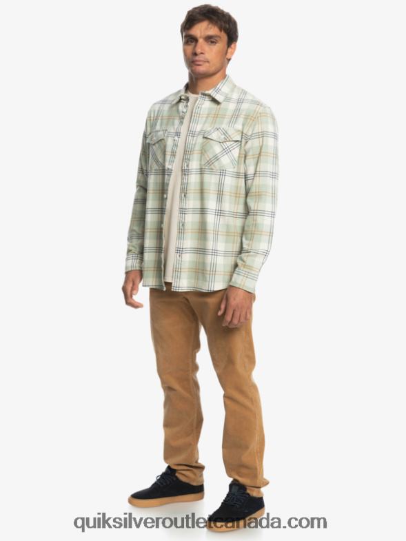 CA Quiksilver Men Harelaw Stretch Long Sleeve Shirt desert sage harelaw TX4R21510