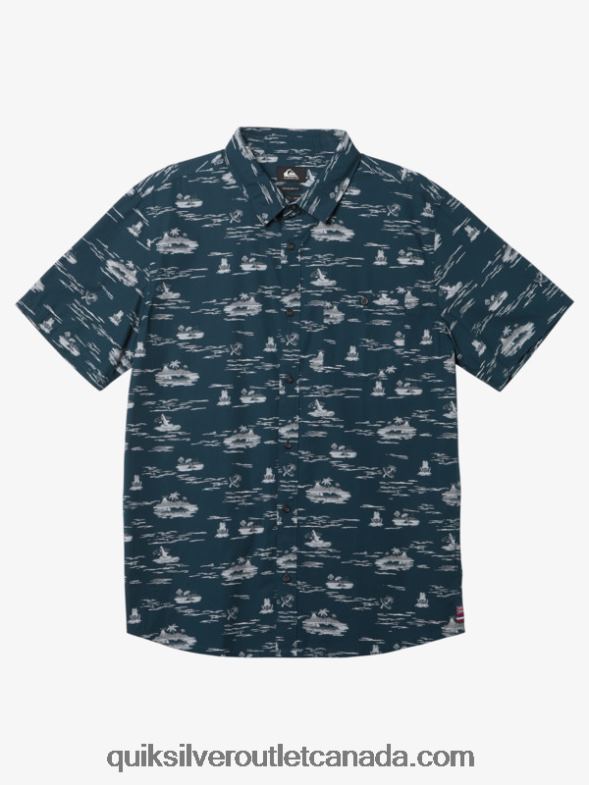 CA Quiksilver Men Hawaii Lost At Sea Short Sleeve Shirt midnight navy TX4R21726