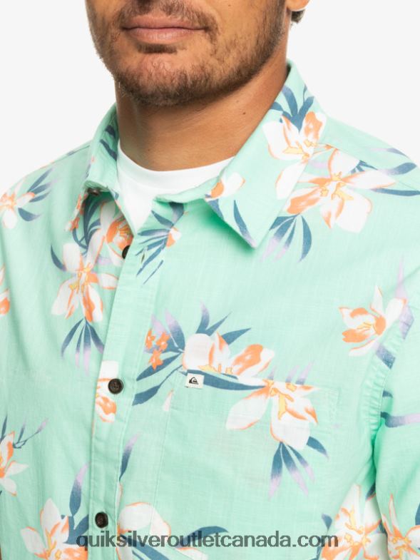 CA Quiksilver Men Holidazed Short Sleeve Shirt beach glass holidazed TX4R21089