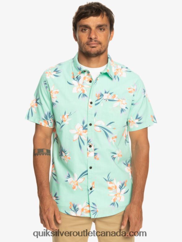 CA Quiksilver Men Holidazed Short Sleeve Shirt beach glass holidazed TX4R21089