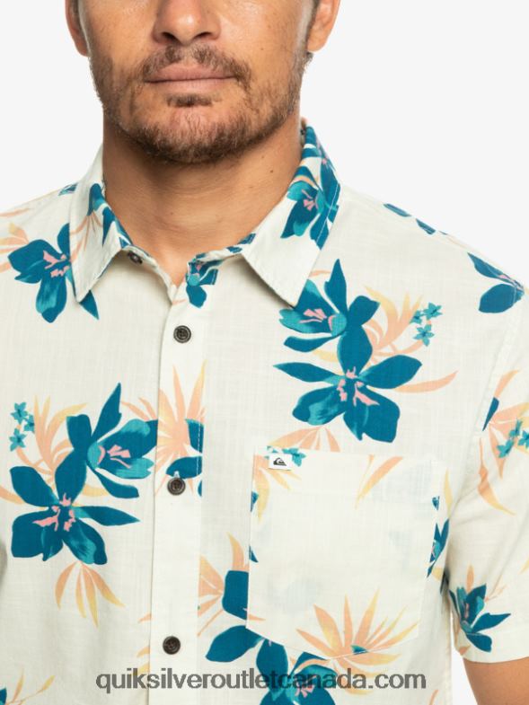 CA Quiksilver Men Holidazed Short Sleeve Shirt birch holidazed TX4R21088