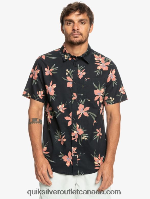 CA Quiksilver Men Holidazed Short Sleeve Shirt black holidazed TX4R21087
