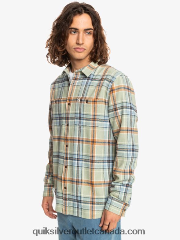 CA Quiksilver Men Intrepide Explorer Long Sleeve Flannel Shirt desert sage intrepid TX4R21772