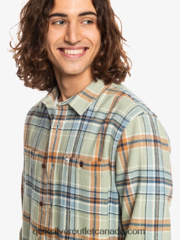 CA Quiksilver Men Intrepide Explorer Long Sleeve Flannel Shirt desert sage intrepid TX4R21772